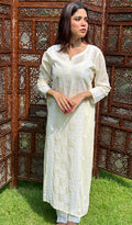 Areej Women's Lucknowi Handcrafted Cotton Chikankari Kurti - HONC0225193