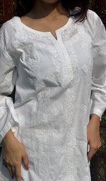 Load image into Gallery viewer, Women&#39;s Lucknowi Handcrafted Cotton Chikankari Kurti - HONC0197103
