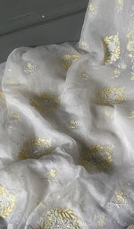 Load image into Gallery viewer, Women&#39;s Lakhnavi Handcrafted Pure Organza Chikankari Unstitched Kurta And Dupatta Set- HONC0305096
