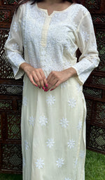 Load image into Gallery viewer, Women&#39;s Lucknowi Handcrafted Cotton Chikankari Kurti - HONC0212094
