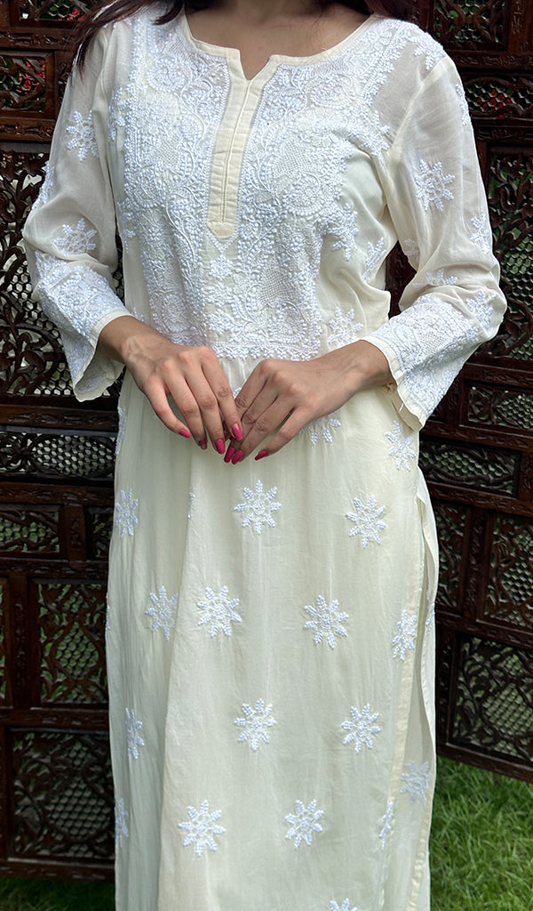 Women's Lucknowi Handcrafted Cotton Chikankari Kurti - HONC0212094