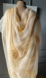 Load image into Gallery viewer, Women&#39;s Lucknowi Handcrafted Pure Organza Silk Chikankari Saree - HONC0268557
