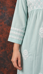 Falak Women's Lucknowi Handcrafted Cotton Chikankari Kurti - HONC0220704