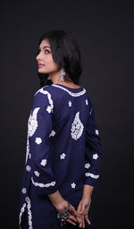 Load image into Gallery viewer, Safina Women&#39;s Lakhnavi Handcrafted Modal Cotton Chikankari Kurta And Palazzo Set - HONC0170500
