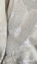 将图像加载到图库查看器中， Women&#39;s Lakhnavi Handcrafted Mul Chanderi  Chikankari Semi - Stitched Kurta Dupatta Set - HONC0200977
