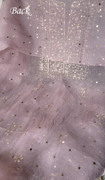将图像加载到图库查看器中， Marifa Women&#39;s Lakhnavi Handcrafted Pure Organza Chikankari Unstitched Kurta And Dupatta Set- HONC0300624
