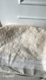 Load image into Gallery viewer, Women's Lakhnavi Handcrafted Cotton Unstitched Chikankari Full Suit Material - HONC0322457