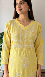 Mantasha Women's Lucknowi Handcrafted Cotton Chikankari Kurti - HONC0135326