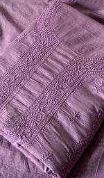 将图像加载到图库查看器中， Women's Lakhnavi Handcrafted Unstitched Cotton Chikankari Kurta Dupatta Set - HONC0362880
