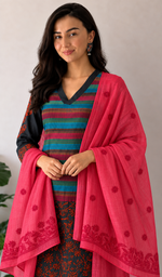 Women's Lucknowi Handcrafted Cotton Chikankari Dupatta - HONC03040080