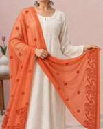 Women's Lucknowi Handcrafted Cotton Chikankari Dupatta - HONC0210041