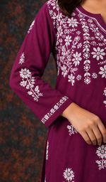 Women's Lucknowi Handcrafted Cotton Chikankari Kurti- HONC01603820