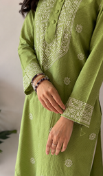Prisha Women's Lakhnavi Handcrafted Cotton Chikankari Kurti - HONC066666