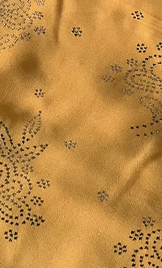 Women's Lucknowi Handcrafted Viscose Georgette Unstitched Chikankari Suit Material - HONC0336843