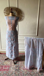 Load image into Gallery viewer, Women's Lakhnavi Handcrafted Mul Chanderi Unstitched Chikankari Full Suit - HONC0349091