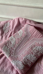将图像加载到图库查看器中， Women's Lakhnavi Handcrafted Mul Chanderi Unstitched Kurta And Dupatta Set- HONC0362576
