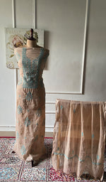 Women's Lakhnavi Handcrafted Chanderi Silk Unstitched Chikankari Full Suit - HONC0321895