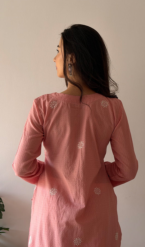Prisha Women's Lakhnavi Handcrafted Cotton Chikankari Kurti - HONC0341089