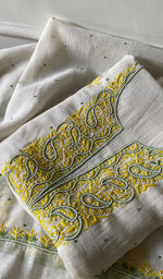 Load image into Gallery viewer, Madiha Women's Lakhnavi Handcrafted Mul Chanderi Unstitched Kurta And Dupatta Set - HONC0365667