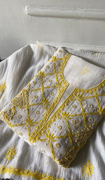 Load image into Gallery viewer, Women's Lakhnavi Handcrafted Mul Chanderi Unstitched Kurta And Dupatta Set- HONC0368975