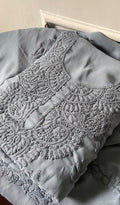Lucknowi 手工制作的人造乔其纱 Chikankari 西装材料 - Honc0103755 