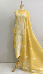 Load image into Gallery viewer, Women&#39;s Lakhnavi Handcrafted Cotton Chikankari Suit Material - HONC0180302
