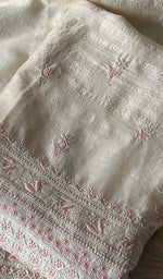 Load image into Gallery viewer, Women's Lakhnavi Handcrafted Tussar Silk Chikankari Kurta And Dupatta Set - HONC0314565