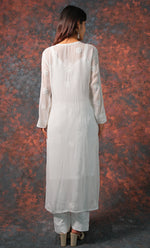 Load image into Gallery viewer, Fareeha Women&#39;s Lakhnavi Handcrafted Viscose Georgette Chikankari Kurti - HONC0276157
