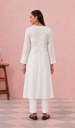 Women's Lucknowi Handcrafted Cotton Chikankari Kurti - HONC0220760