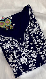 Load image into Gallery viewer, Women&#39;s Lucknowi Handcrafted Cotton Chikankari Kurti - HONC0109560
