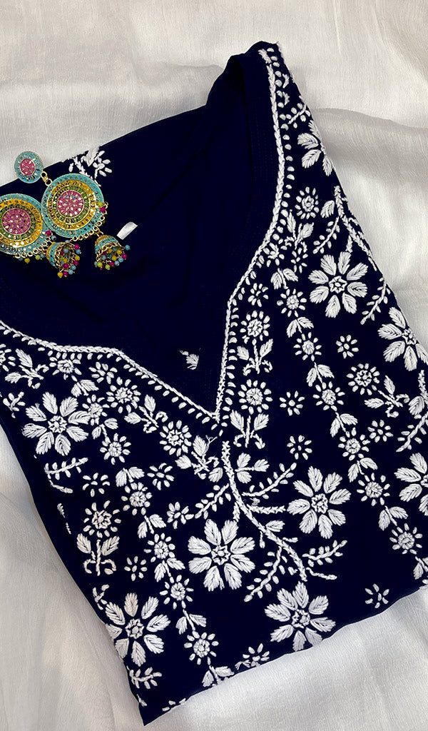 Women's Lucknowi Handcrafted Cotton Chikankari Kurti - HONC0109560