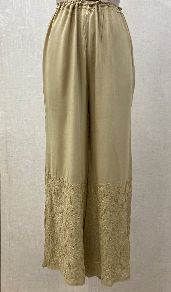 Women's Lucknowi Handcrafted Rayon Chikankari Palazzo - NC063365