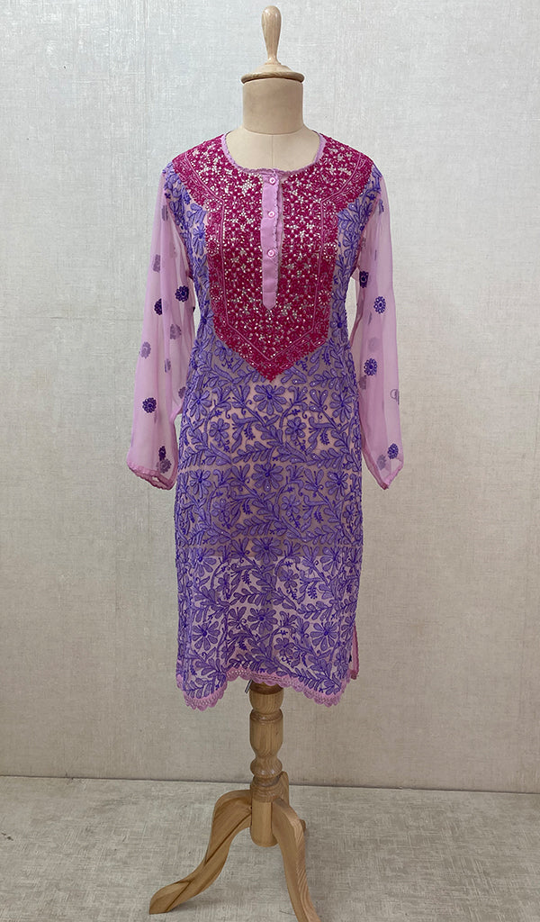 427404: Purple and Violet color family stitched Kurti.