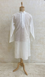 Load image into Gallery viewer, Men&#39;s Lucknowi Handcrafted Cotton Chikankari Kurta - NC069929