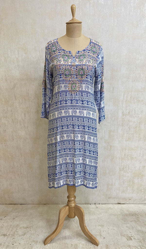 Women's Lucknowi Handcrafted Rayon Chikankari Kurti - NC070192