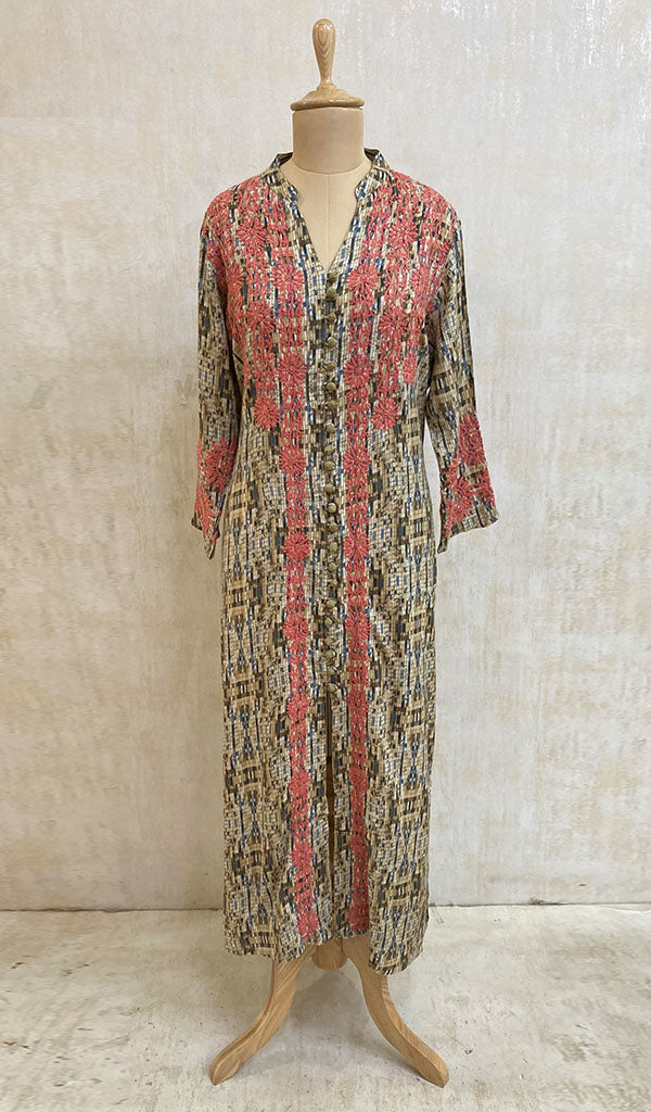 Women's Lucknowi Handcrafted Rayon Chikankari Kurti - NC070187