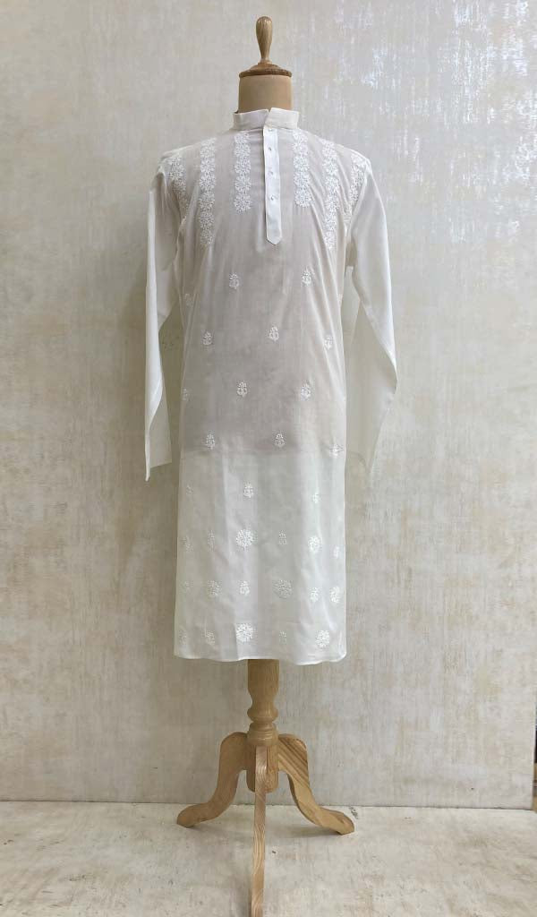 Men's Lucknowi Handcrafted Cotton Chikankari Kurta -  HONC0427