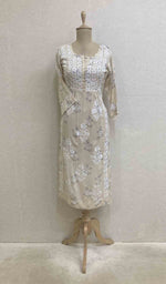 将图像加载到图库查看器中， Women&#39;s Lucknowi Handcrafted Modal Cotton Chikankari Dress - HONC034033
