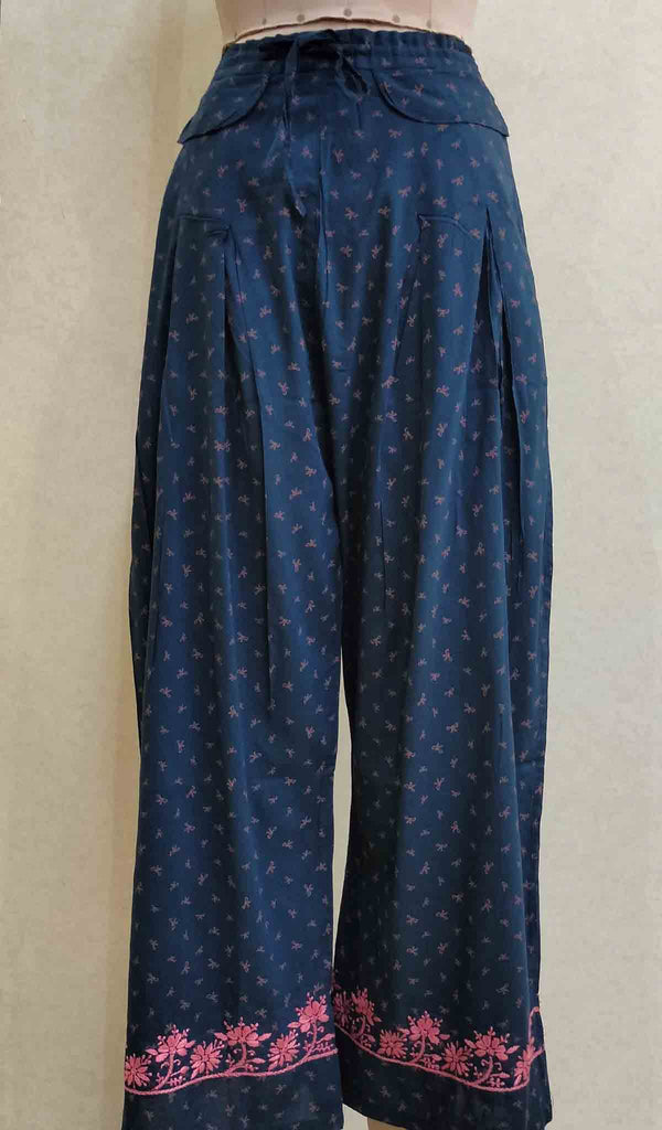 Women's Lakhnavi Handcrafted Cotton Chikankari Palazzo - HONC040404