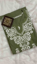 将图像加载到图库查看器中， Women&#39;s Lucknowi Handcrafted Modal Cotton Chikankari Kurti - HONC053131
