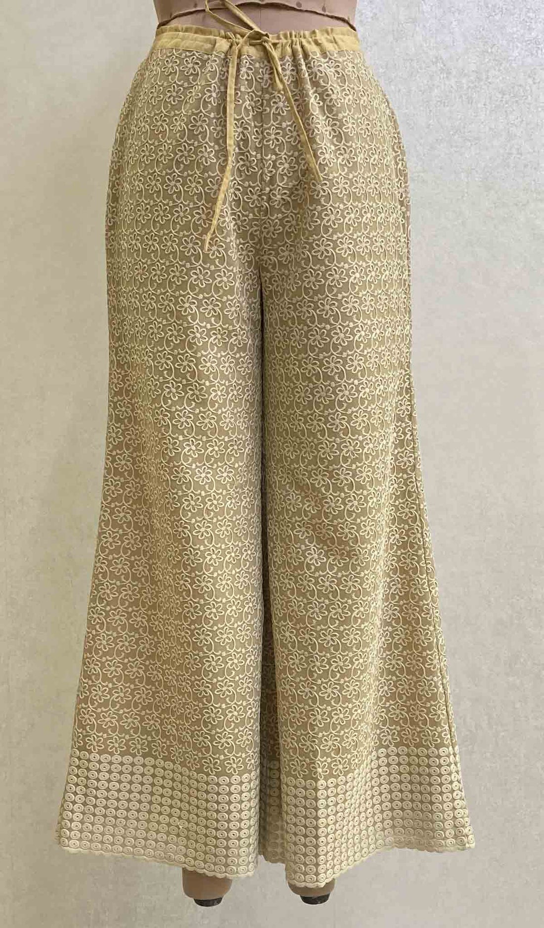 Women's Lucknowi Faux-Georgette Hakoba Palazzo - HONC032324