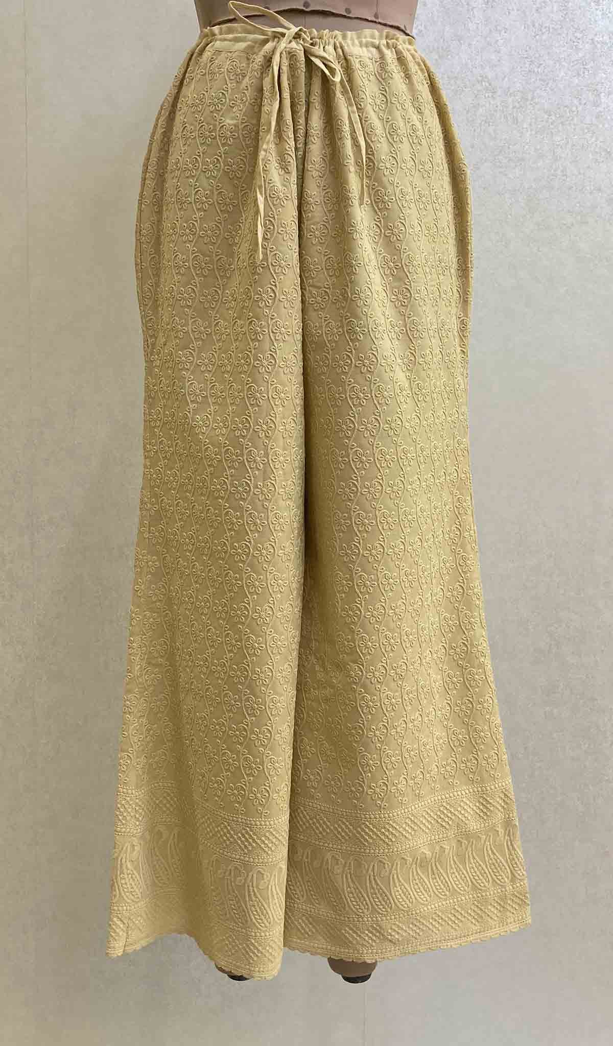 Women's Lucknowi Faux-Georgette Hakoba Palazzo - HONC056043
