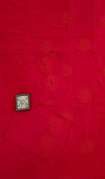 将图像加载到图库查看器中， Lakhnavi 手工制作的 Chikankari 棉质床单套装 - HONC043440
