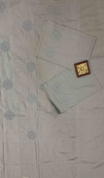 将图像加载到图库查看器中， Lakhnavi 手工制作的 Chikankari 棉质床单套装 - HONC043428