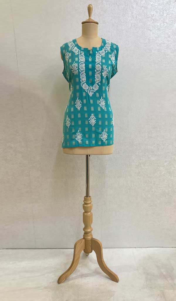 Women's Lakhnavi Handcrafted Cotton Chikankari Top - HONC056111