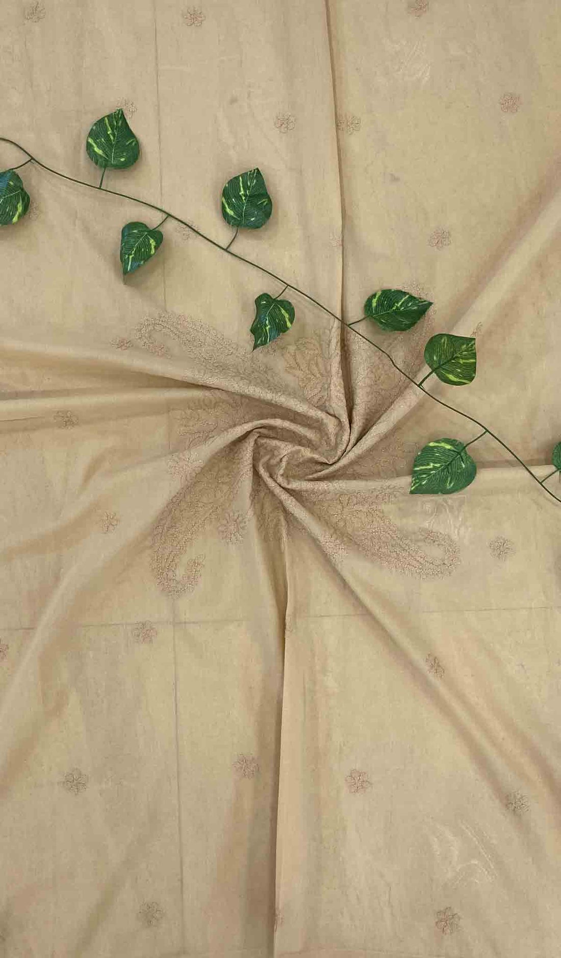 Lakhnavi Handcrafted Cotton Chikankari Table Cover - HONC041264