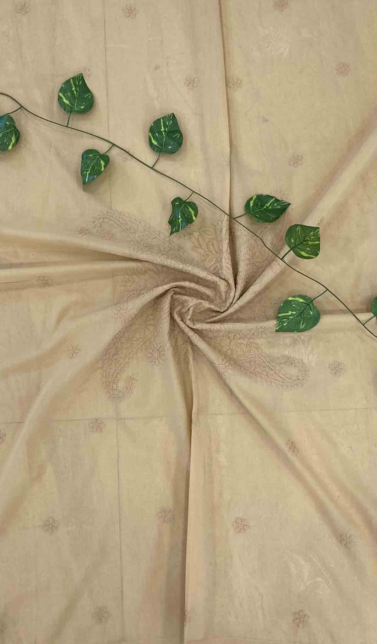 Lakhnavi Handcrafted Cotton Chikankari Table Cover - HONC041264
