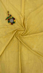 将图像加载到图库查看器中， Lakhnavi 手工制作的棉质 Chikankari 桌布 - HONC041215