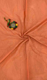 将图像加载到图库查看器中， Lakhnavi 手工制作的棉质 Chikankari 桌布 - HONC041244