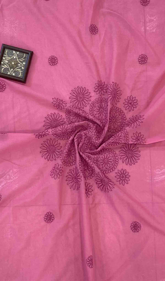 Lakhnavi Handcrafted Cotton Chikankari Table Cover - HONC041242